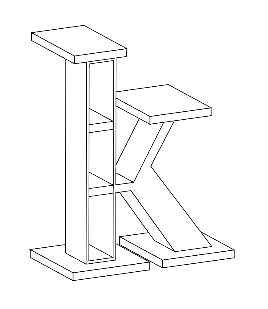 Mockup of the K shelf