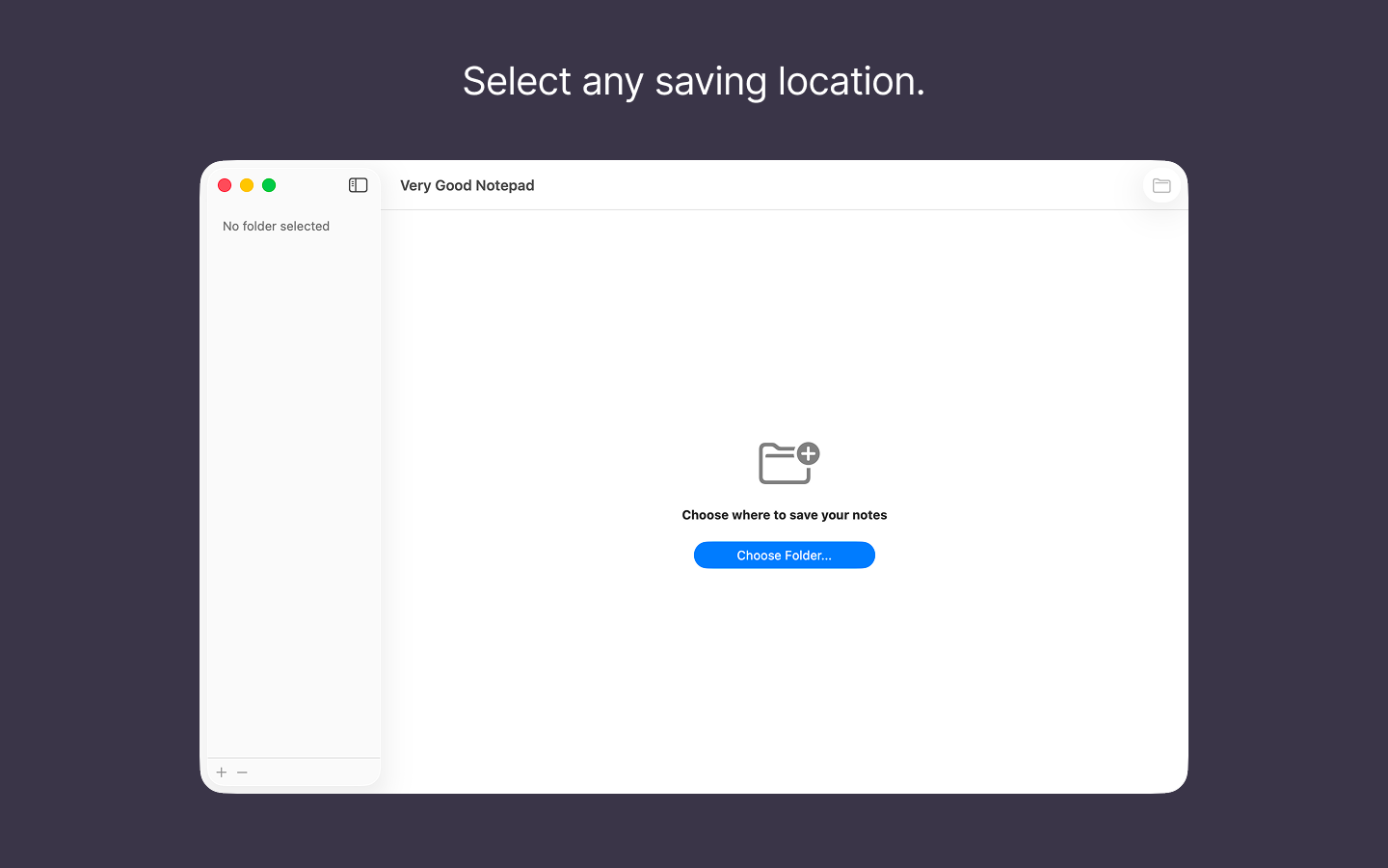 Select saving location